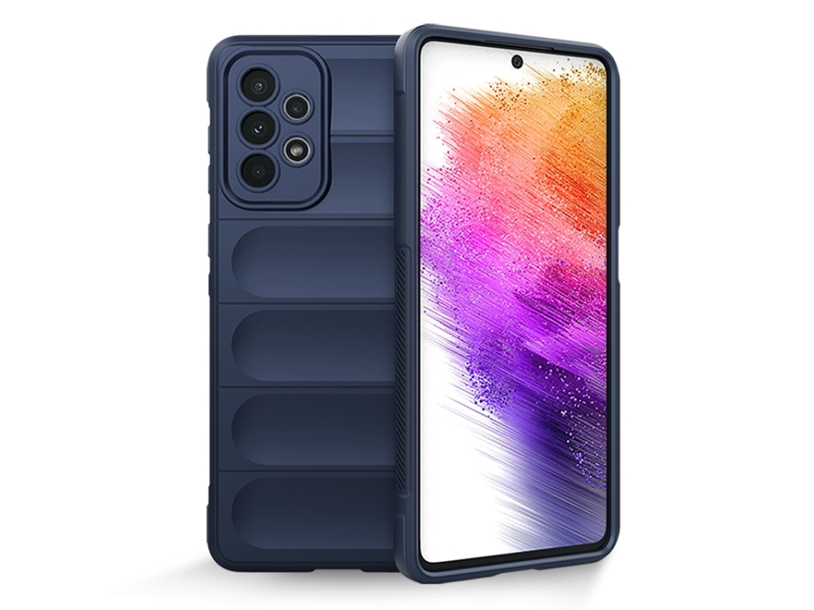 Capa Halinuia Para Samsung Galaxy A73 Magic Shield Tpu Flanela Azul Escuro (proteção Integral)
