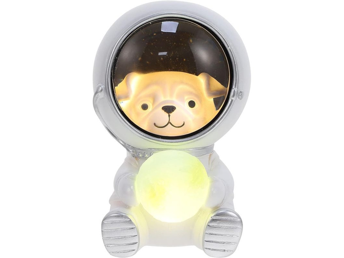 2026 lâmpada de Mesa Astronauta Cachorro com Lua 3d Luz Noturna Decorativa para Quarto Infantil