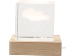 Luminária Noturna em Formato de Cubo de Cristal com Usb e Base com Interruptor, Ideal para Quarto e Sala de Estar. SFUSHOS