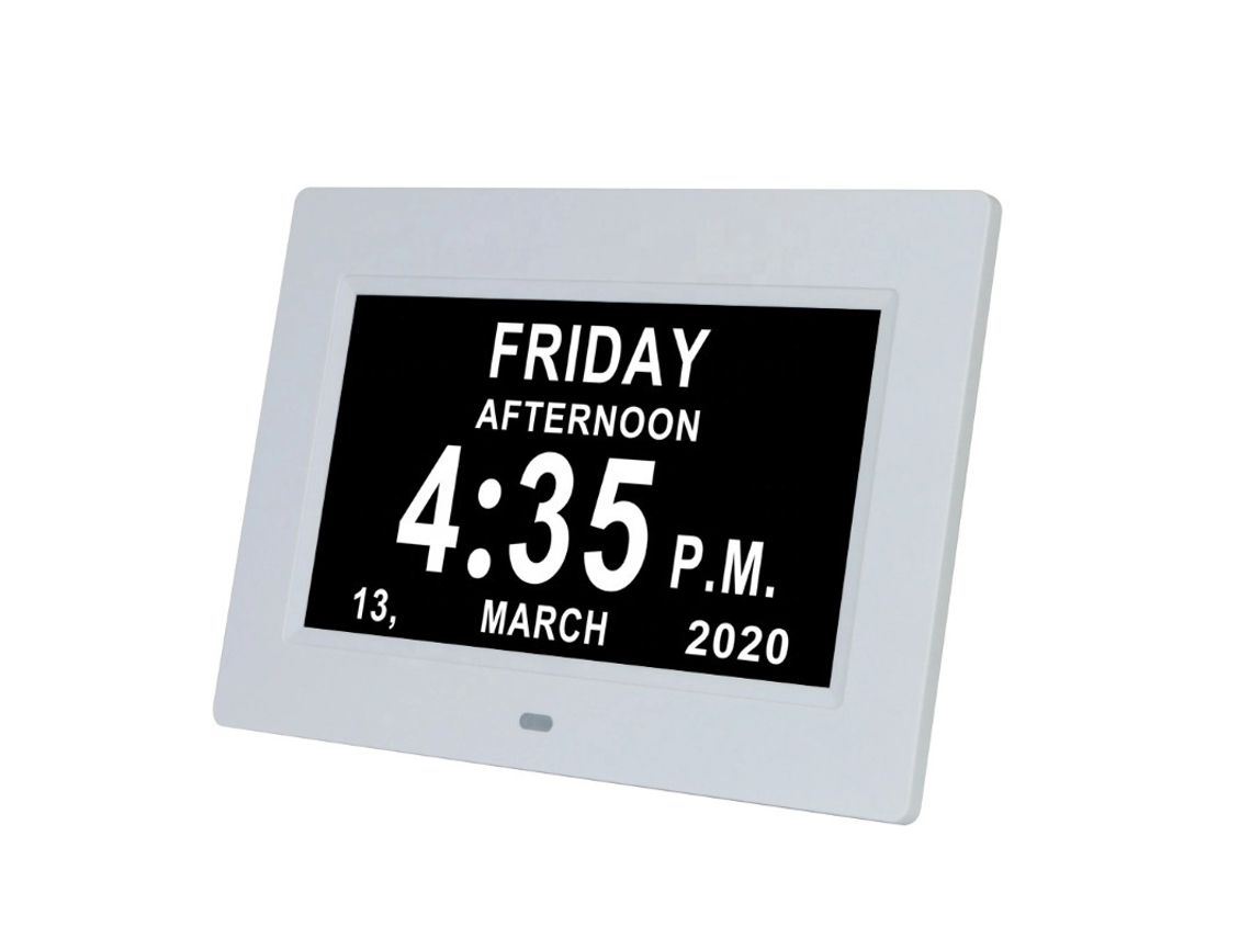 Relógio Digital Com Alarme E Calendário - Com Tela Grande De 7, Alarme Am/pm, 5 Horas, Relógios Para Demência - Branco SUNNY SPACES