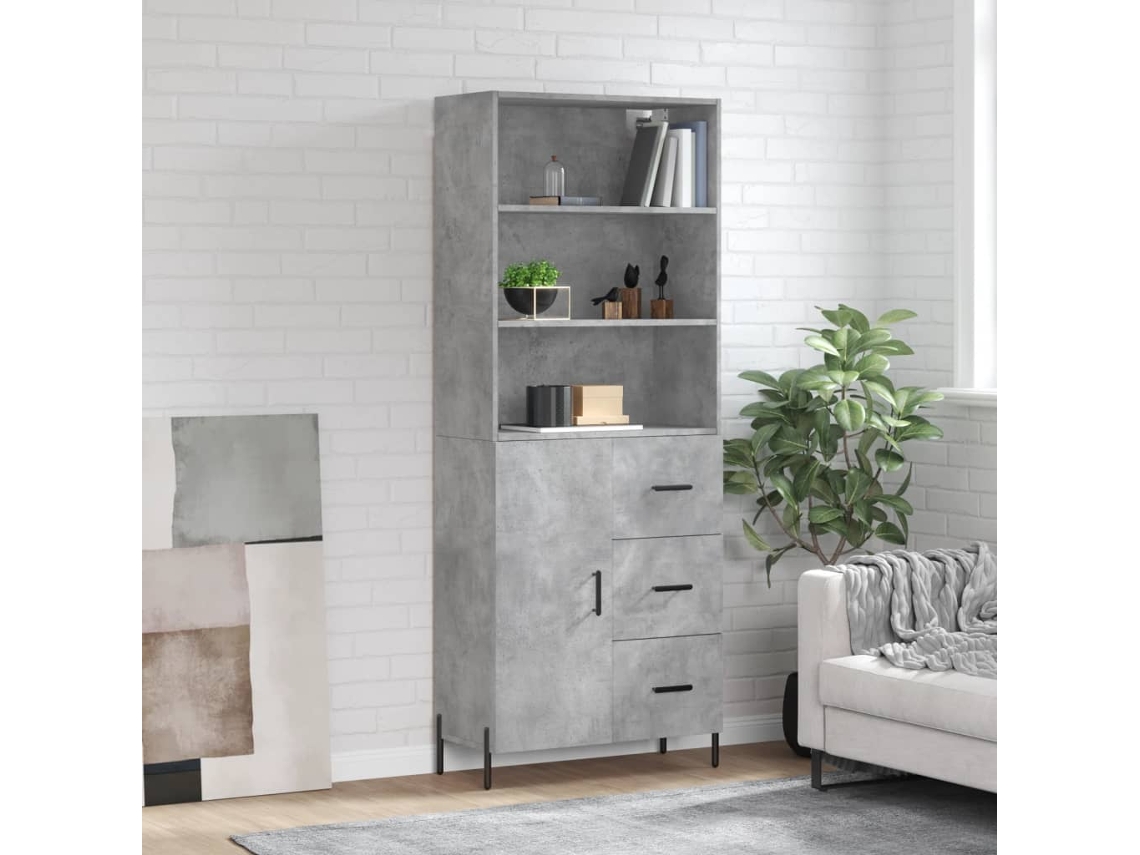 Armario alto 69,5x34x180 cm Derivados de madera Gris Cemento
