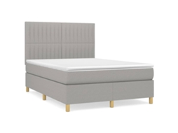Box Spring Bed, Box Spring Beds Vidaxl Cinzeto Tecido (140 X 200 Cm)