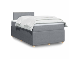 Vidaxl Cama Com Molas/colchão 120x200 Cm Tecido Cinza-claro