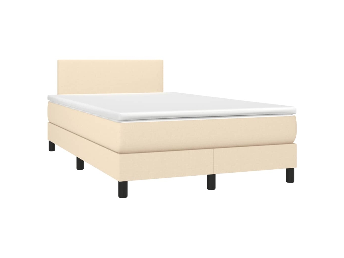 Cama Boxspring com Colchão 120x190 cm Tecido Cor Creme MAISON EXCLUSIVE