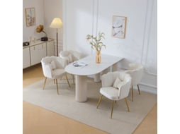 Conjunto De 4 Cadeiras Modernas Em Veludo Para Sala De Estar, Banheiro Ou Quarto, Com Encosto Em Pétalas, Pés Dourados E Almofadas Borboleta Liptaptyn