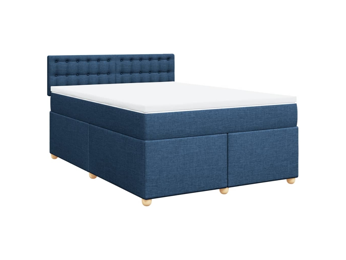 Box Spring Bed, Box Spring Beds Vidaxl Azul Tecido (140 X 200 Cm)