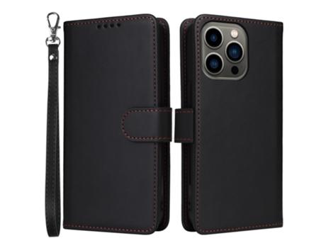 Capa Destacável Para Iphone 13 Pro Betopnice Pele Sintética Anti-choque Preto