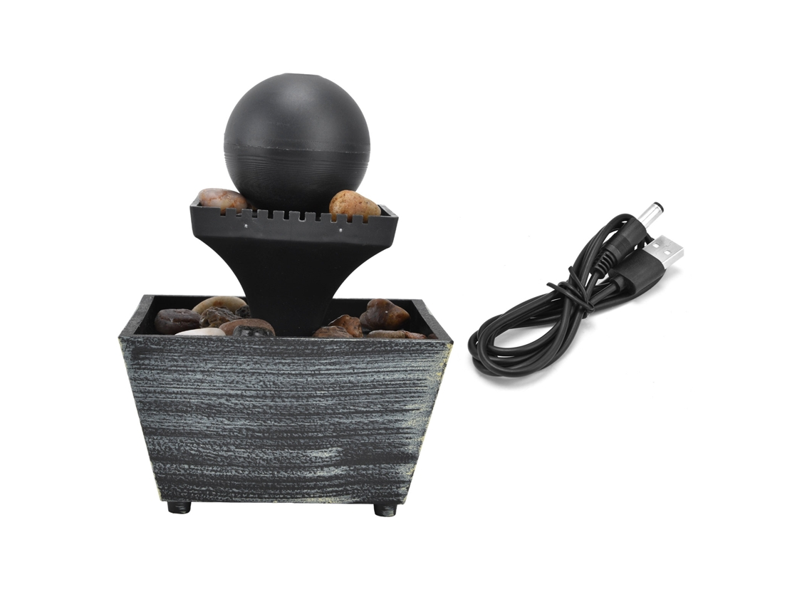 Fonte De Mesa Usb 3v Interior Com Bola Cascata Decorativa