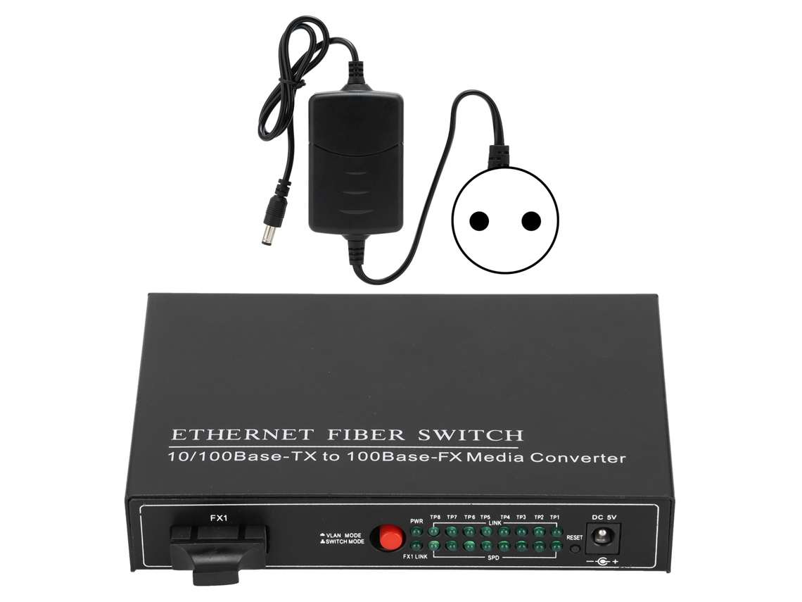 Switch de fibra Ethernet TBC MC3418ED20 8 portas plug and play liga de alumínio