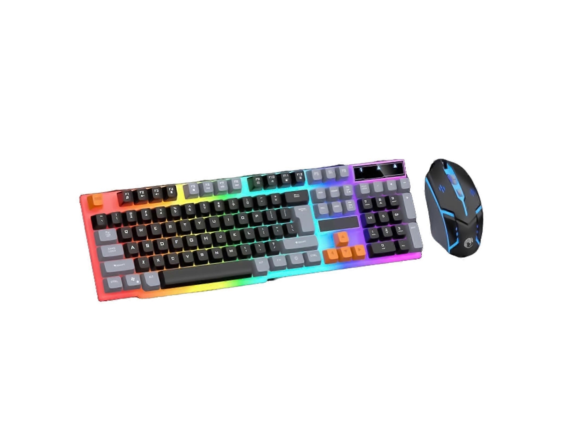 Conjunto De Teclado E Mouse Gamer Silencioso Com Retroiluminação Led De 104 Teclas, Com Fio Usb E Branco Everley891