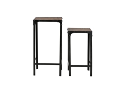 Conjunto de 2 Mesas Laterais de Ferro Reciclado, 38x38x75cm ALEXANDRA HOUSE LIVING