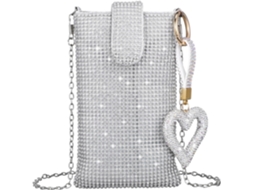 Bolsa De Ombro Prateada Para Celular, Bolsa De Noite Brilhante Para Mulheres, Para