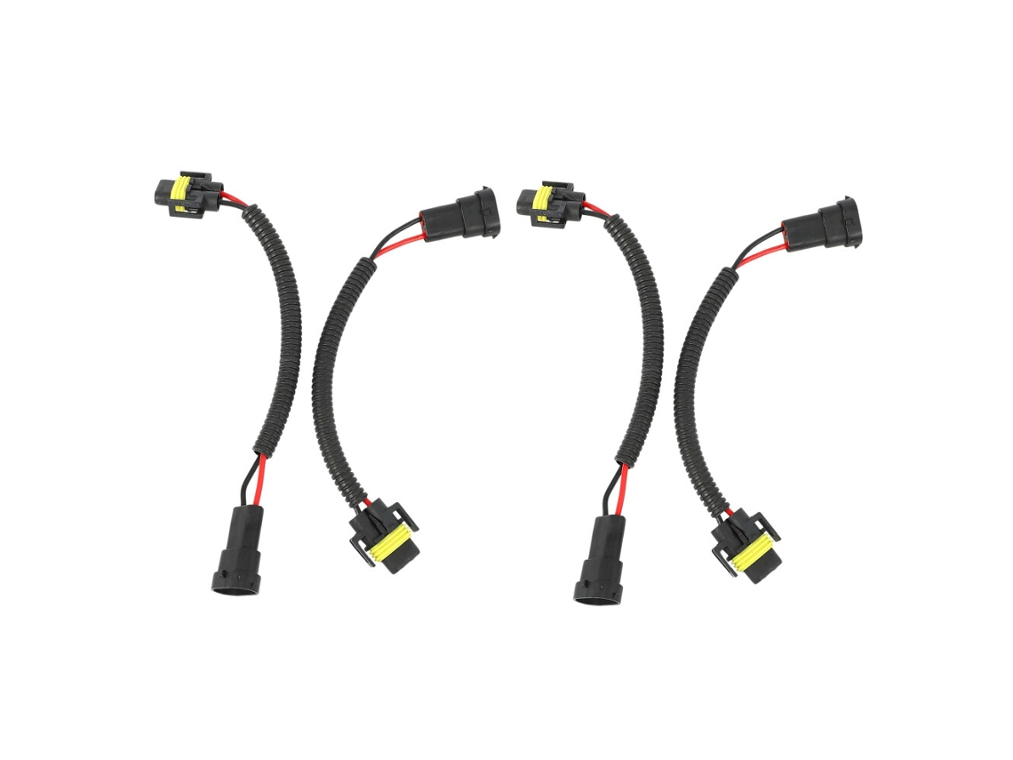 4 Peças: Kit de Conectores e Chicotes de Cablagem para Conversão de Lâmpadas 9006 para H11/h8 (faróis e Nevoeiro)
