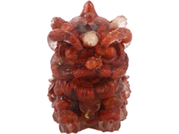 Estatueta Elegante Detalhes Refinados Vermelho Resina Estátua Tradicional Chinesa Decoração Festiva Ocasiões GOKOCO