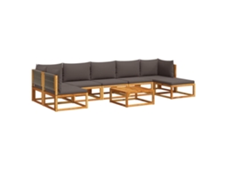 Maison Exclusive - Conjunto De Sofás De Jardim De 8 Peças Com Almofadas De Madeira De Acácia E Corda