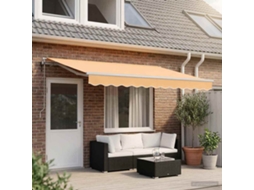 Vidaxl Toldo Retrátil Areia 400 × 350 Cm Tecido E Alumínio
