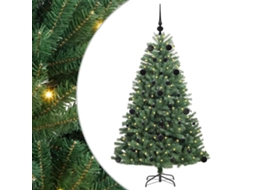 Árvore De Natal Artificiais Com Dobradiças E Suporte Vidaxl Verde Pvc (150 Cm)