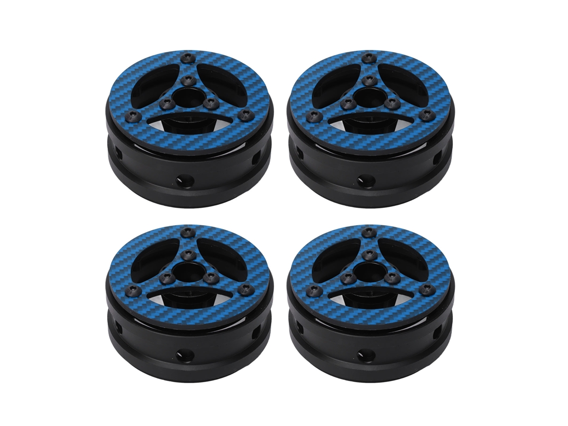 Mali 4pcs Jantes de Carro Rc de 1.9 Polegadas Fibra de Carbono Leve para Crawler 1/10 Carro Controle Remoto Azul