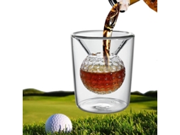 Vaso De Whiskey Golf, Regalo Original Para Hombres Golfistas, Vidrio Doble Pared Con Diseño De Pelota De Golf Incrustada 2 Peças