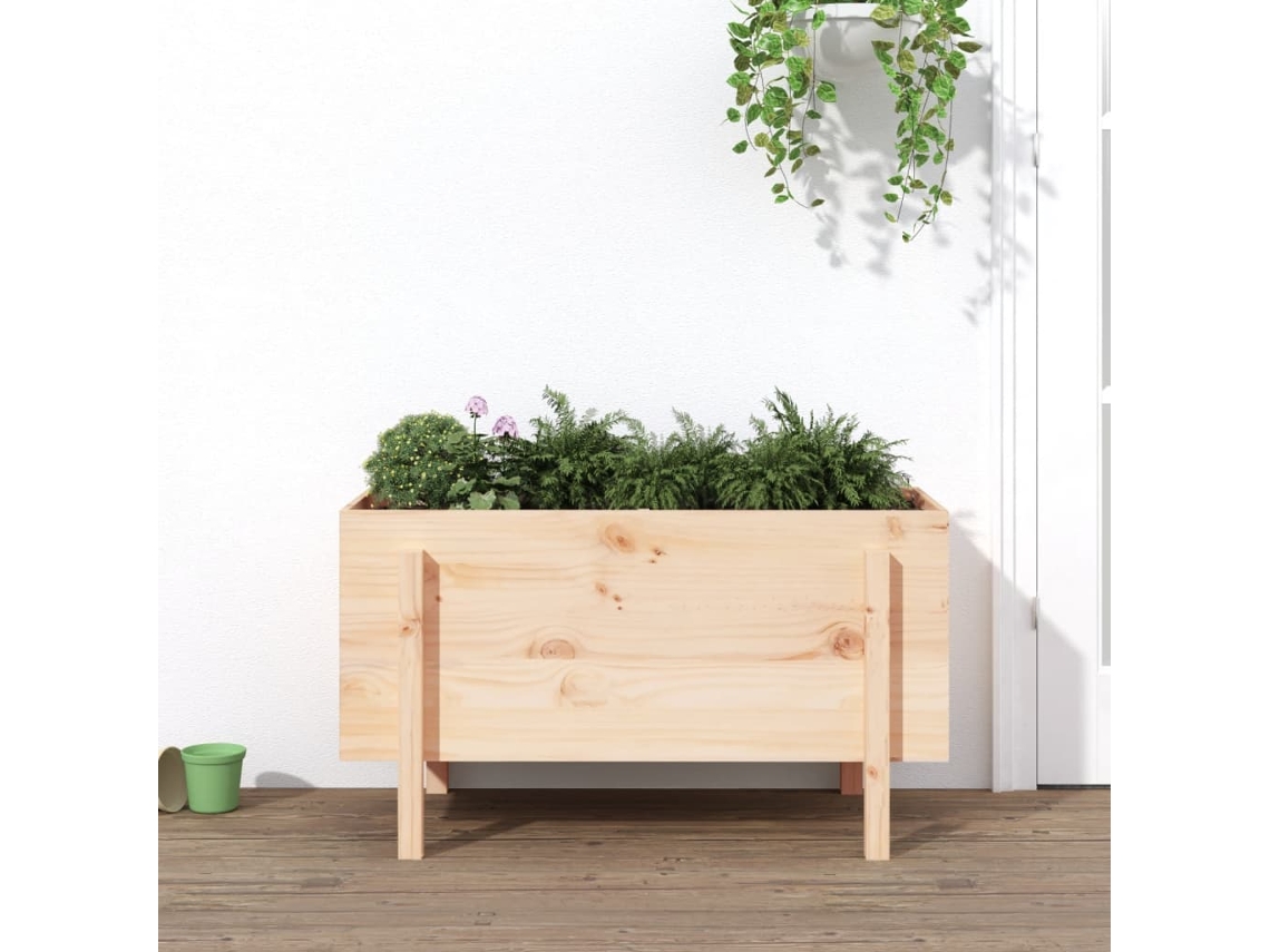 Vidaxl Canteiro Elevado De Jardim 101x50x57 Cm Madeira De Pinho Maciça
