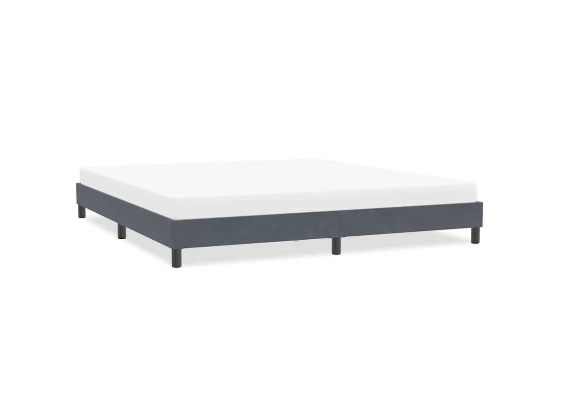 Vidaxl Estrutura De Cama Sem Colchão 200x220 Cm Veludo Cinzento-escuro