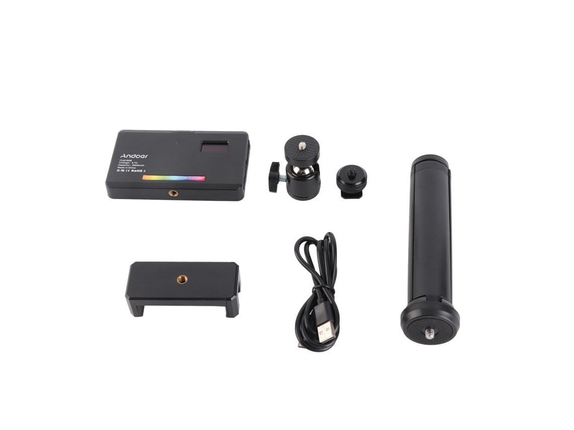 Luz Led De Vídeo Rgb 2500k-9000k Regulável, Luz De Preenchimento Para Câmera Dslr, Lâmpada De Fotografia Portátil