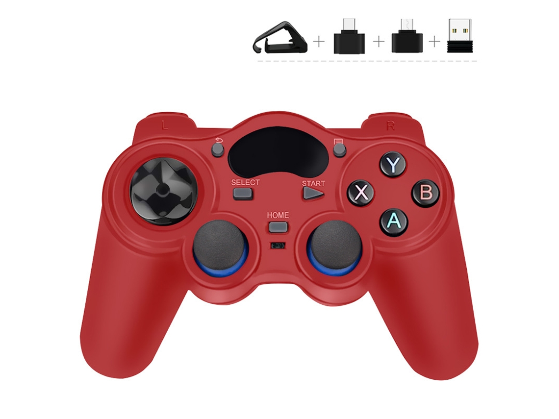 Comando ECELEN Joystick Wireless 2.4G Adequado para Smartphones Tablets e Caixas de Tv Inteligentes Vermelho