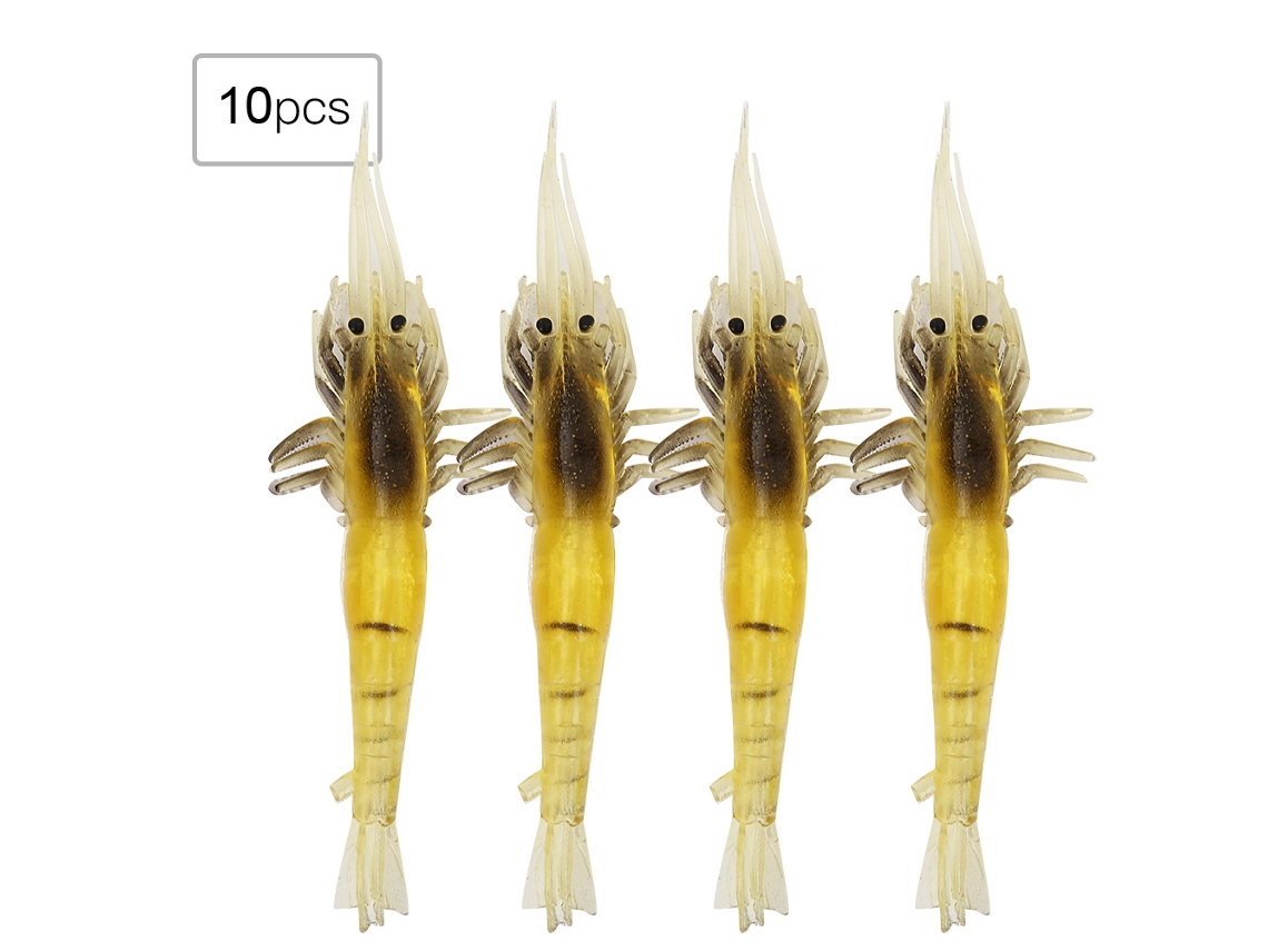 10 Peças de Isca Artificial Camarão Macio Realístico para Pesca S/MARCA