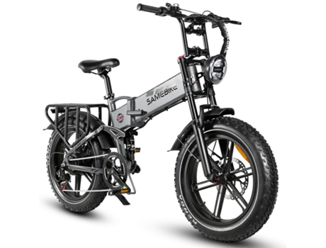 Bicicleta Elétrica SAMEBIKE Rs-A02 Dobrável Off Road E-Bike 48V 17Ah Bateria 1200W Motor Cinza