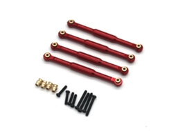 Conjunto 4 Hastes Ligação Inferiores Em Metal Melhoradas, Em Cor Prata, Os Modelos Automóveis Rc Fms Fcx18 Lc80 Land Cruiser 1/18.peças Substituição