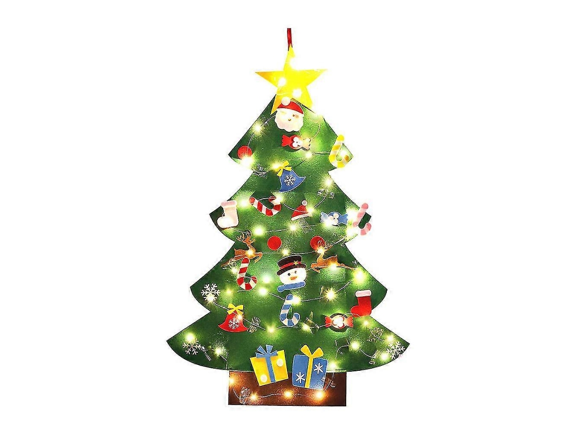 Luzes De Natal De Feltro Para Pendurar Na Parede, Faça Você Mesmo, Com Lâmpada, Enfeites De Natal E Presentes. Hengjian