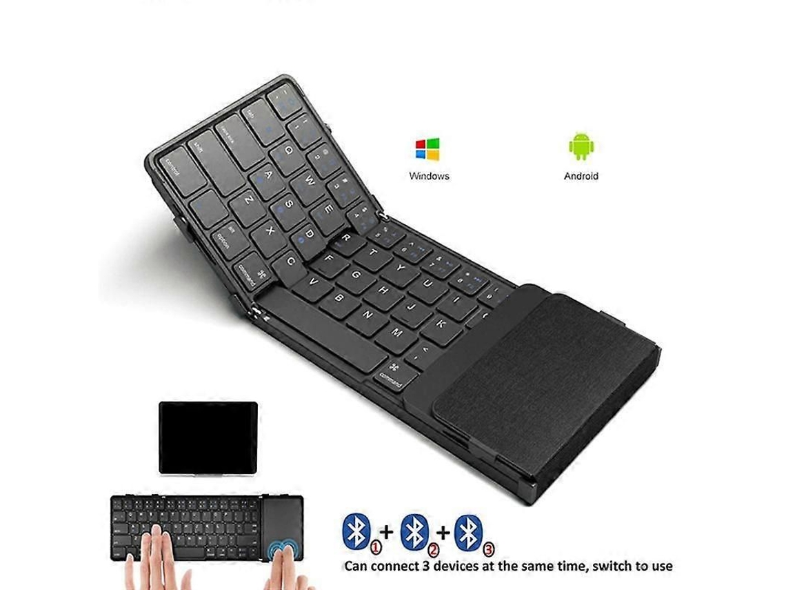 Teclado Bluetooth Dobrável TAISHENGDA, com Touchpad, compatível com tablets, laptops, celulares