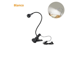 Luminária de Leitura Usb com Suporte e Clipe, Luz Noturna para Quarto MDUG (luz Fria Preta)