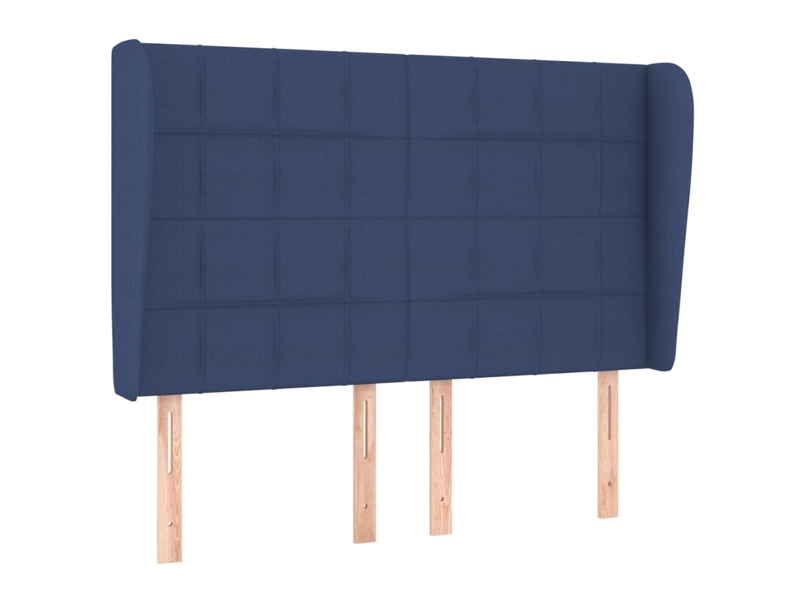 Cabeceira de Cama com Abas Tecido Azul MAISON EXCLUSIVE (147x23x118 cm)