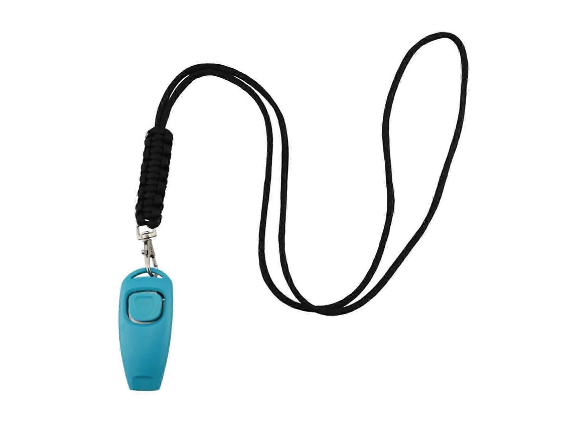 Kit Profissional De Adestramento Canino Com Apito Ultrassônico E Clickers Para Controle Eficaz De Latidos. Inclui Cordão. Azul Claro. 25-26 Unidades.