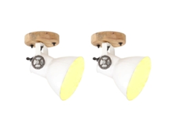 Vidaxl 2 Pcs Candeeiros Parede/teto Industriais 20x25 Cm E27 Branco