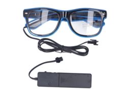 Óculos Led Laxiscreed Com Controle De Som, Bateria Recarregável E Design Azul
