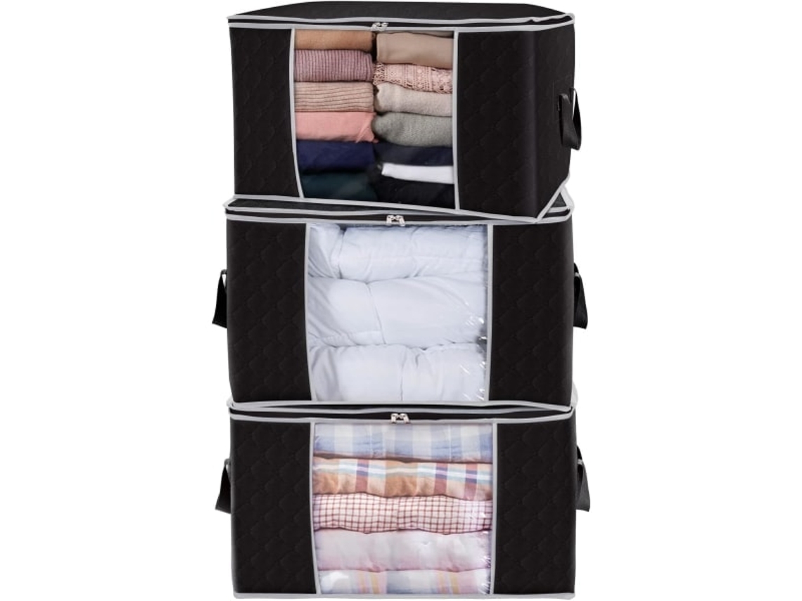 Bolsa Organizadora Grande Com Alça Reforçada, Para Roupa De Cama, Dobrável Com Zíper Resistente E Janela Transparente