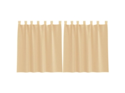 Maison Exclusive - Cortinas De Voile Com Laços 2 Pcs Areia 140x140 Cm