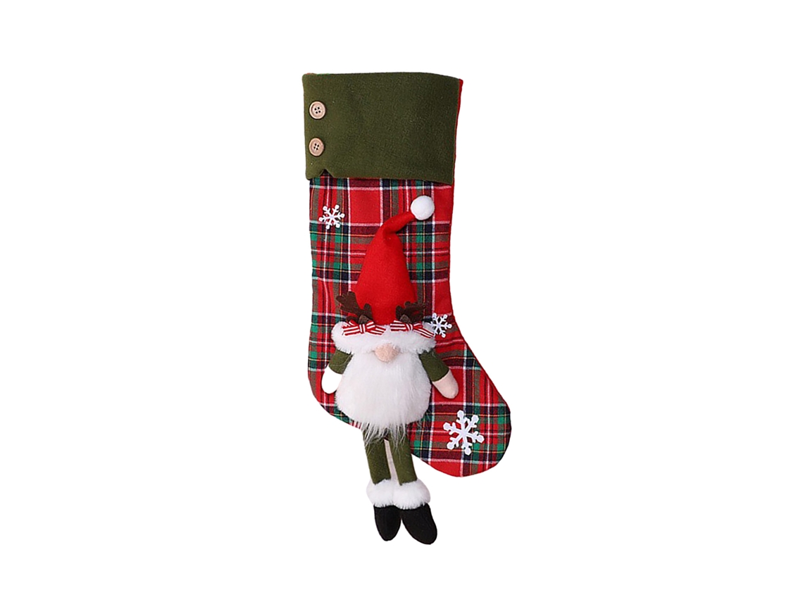Laxiscreed Meias De Natal De Lã Vermelhas Com Pai Natal E Boneco De Neve Em 3d Para Presente