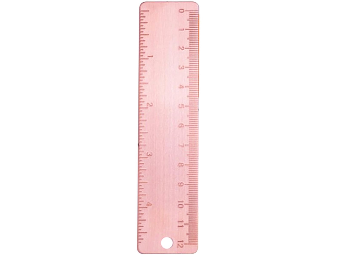 Régua de medição Stobok de 12 cm em cobre, ferramenta multifuncional para estudantes e profissionais, ideal para design digital.