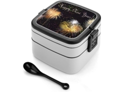 Marmita Bento De Dois Andares Para O Ano Novo, Empilhável, À Prova De Vazamentos, 1000ml, Com Colher, Recipiente