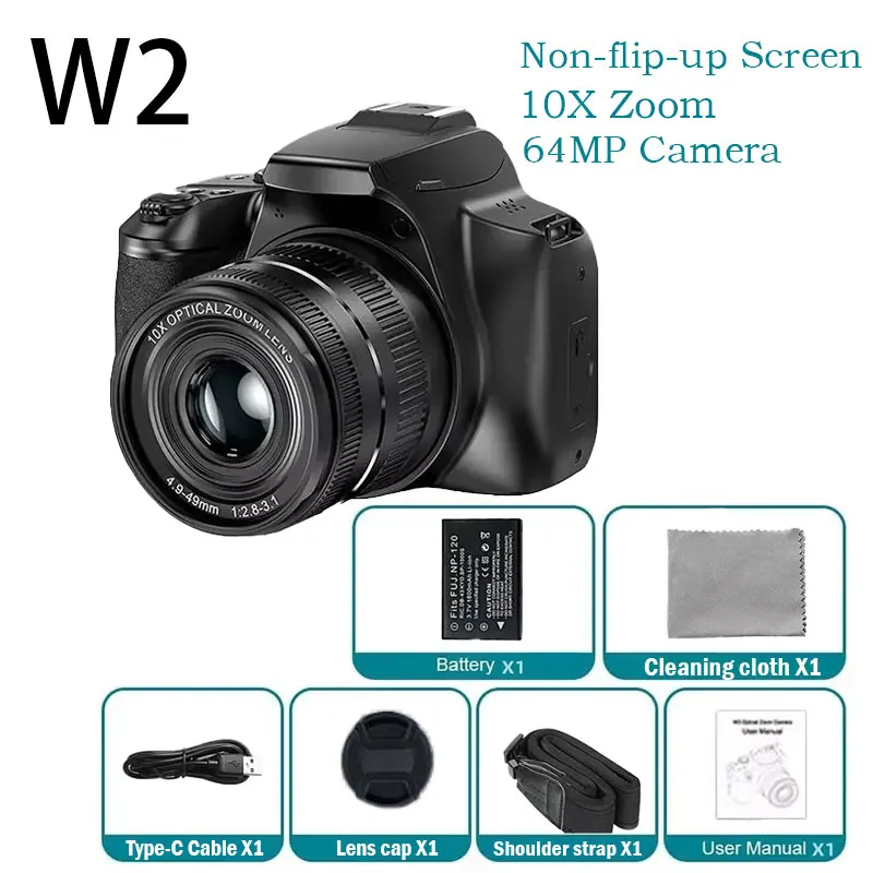 Câmera Digital 4k de 72 Mp, Zoom Óptico de 12x, com Flash, Foco Automático e Wi fi. MDUG (w2 com Tela Fixa, Sem Entrada para Cartão Sd)