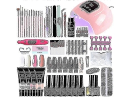 25 26 Nail Art Set With Lamp Dryer Rig Poly Gel Polish Soakoff Tool GOKOCO