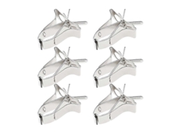 Conjunto de 6 prendedores de aço inox para comedouro de pássaros