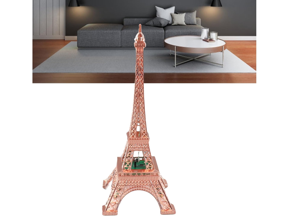 Torre Eiffel Metálica Luminosa Com Luzes Led, Ornamento Decorativo