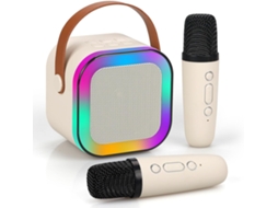 Mini Máquina De Karaokê, Caixa De Som Bluetooth Portátil Com 2 Microfones Sem Fio. Aquaforge