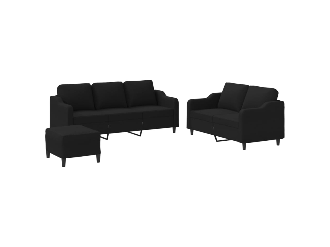 Sofa Set, Sofa Sets Vidaxl Preto Tecido (n/a)
