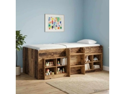 Vidaxl Cama Alta Para Crianças Madeira Antiga 90 X 200 Cm