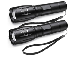 Lanterna Led 2.000 Lúmens, Lanterna Led Super Brilhante, Pacote Com 2 Ao Ar Livre, Preto Yizhood